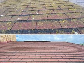 Dach przed i po czyszczeniu
